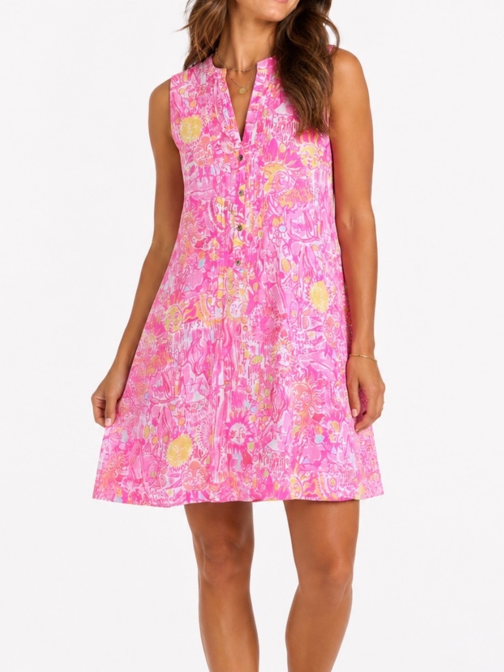 Lilly Pulitzer Sarasota Tunic Dress 100% Linen Sun Preppy Boho Womens XS